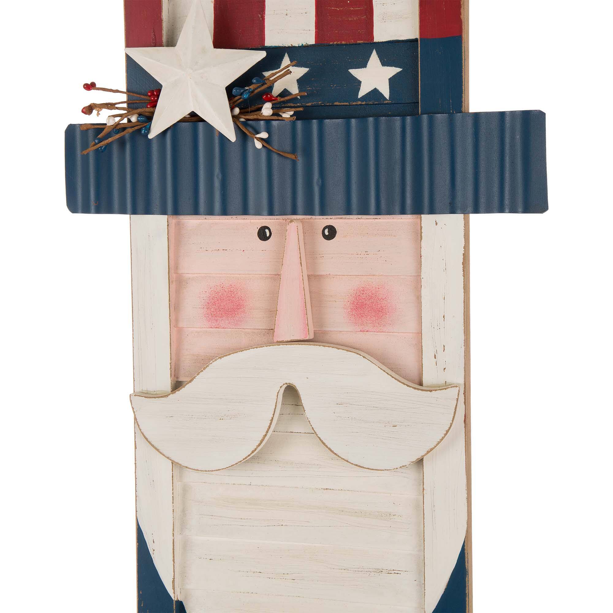 Glitzhome® 36" Patriotic Uncle Sam Porch Sign